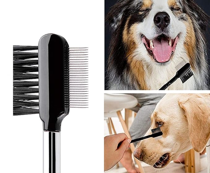 Tear Stain Remover Combs,4 pcs 2 In 1 Double-Side Pet Grooming Comb for Removing Tear Marks,Crust and Mucus from your Small Pet Dogs and Cats