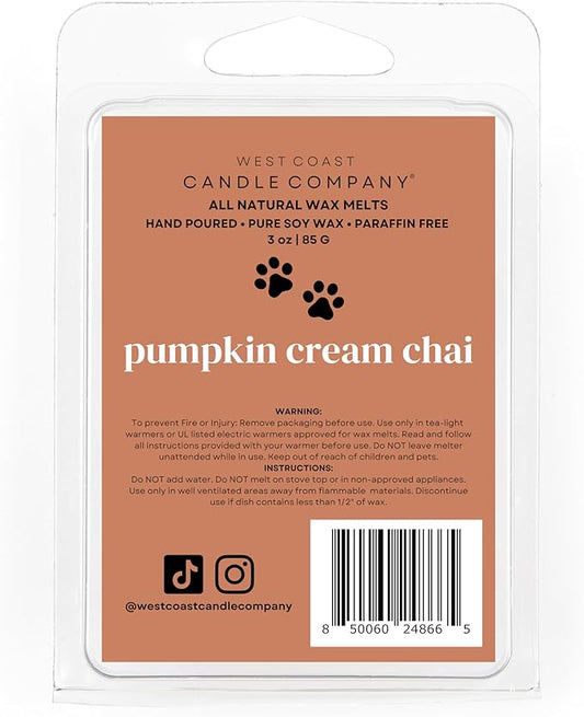 Pet Friendly Wax Melts | All Natural Dog Safe | Non-Toxic | Pet Odor Eliminator | Pure Soy | Veterinarian Approved (Pumpkin Cream Chai)