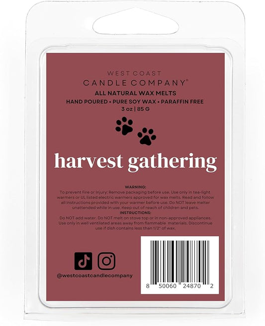 Pet Friendly All Natural Wax Melts - Non-Toxic, Dog Safe, Odor Eliminator - Pure Soy, Veterinarian Approved (Harvest Gathering)