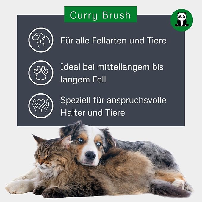 alcott Bamboo Groom Curry Brush with Rubber Bristles for Pets,Brown