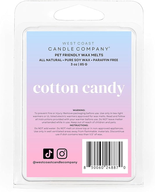 Pet Friendly Wax Melts | Pet Safe Wax Melts | All Natural Dog Safe Wax Melts | Non-Toxic Wax Melts | Pet Odor Eliminator | Pure Soy Wax Melts | Veterinarian Approved (Cotton Candy)