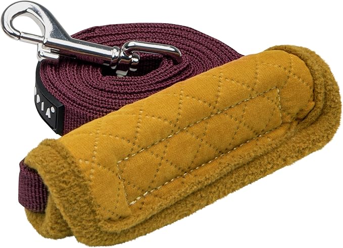 Puppia Irvin Dog Leash Diamond Pattern for Small and Medium Dog, Mustard, Medium