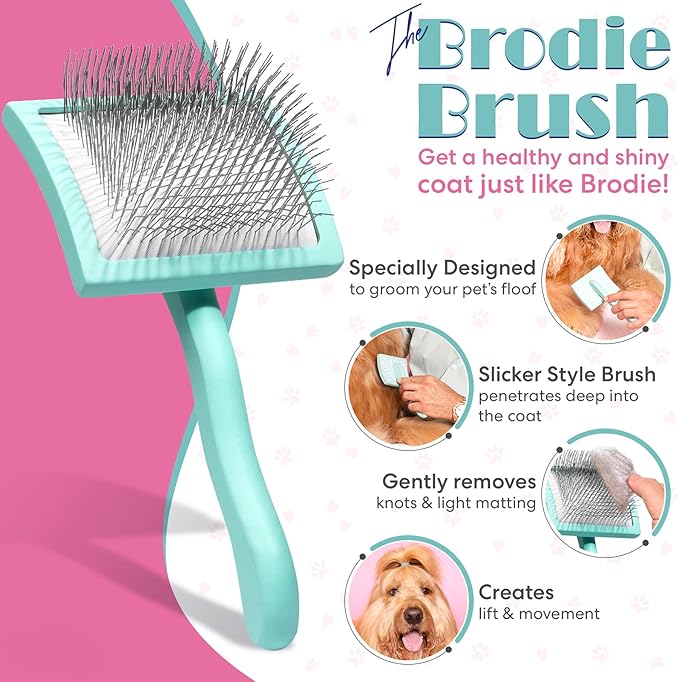 Floof Style Duo - Floof Juice and Brodie Brush - Dog Grooming Brush and Conditioner + Detangler for All Coat Types