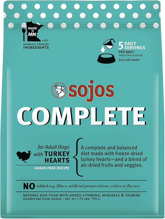 SOJOS Complete Turkey Recipe Dehydrated Dog Food, 1.75 lb, Blue