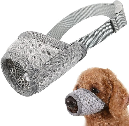 Mayerzon Dog Muzzle, Soft Mesh Muzzle for Small Medium Large Dogs Chihuahua Poodles Beagle Dachshund Corgis Labrador, Puppy Muzzle for Biting Chewing Grooming, Allows Panting Drinking