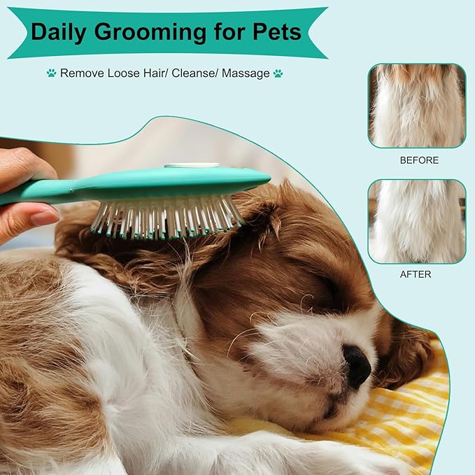Soft Bristle Cat-Ear Puppy Brush and Cloud Shape Small Dog Grooming Brush