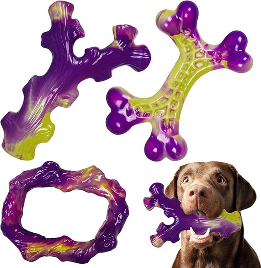 Tough Dog Toys for Aggressive Chewers 3 Pack Chew Toys for Large Dogs, Indestructible Dog Toy for Aggressive Chewers Large Breed, Dog Toys to Keep Them Busy