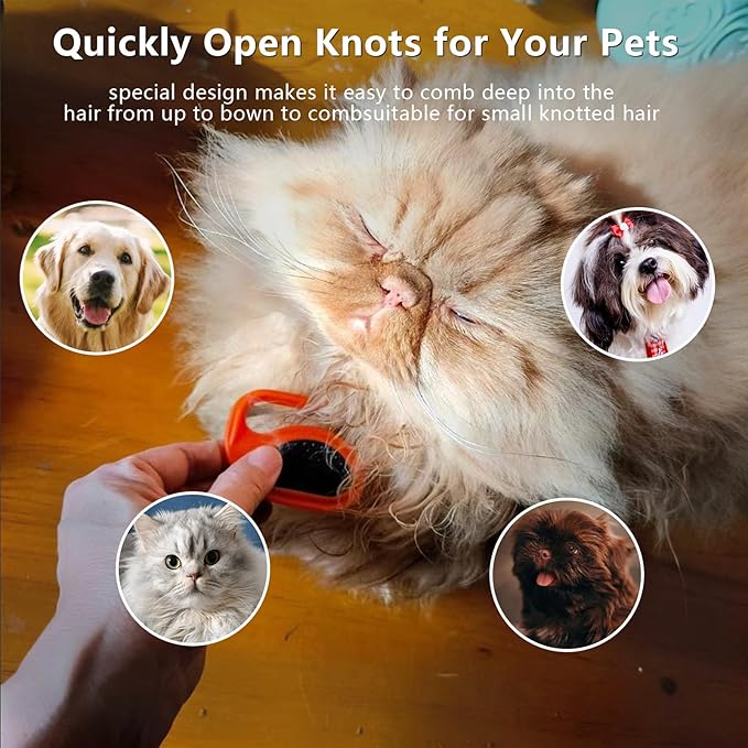 Pet Knotting Comb, Blue, for Removing Matted, Cat Brush Hair Clipper Detangling Knots for Dogs and Cats