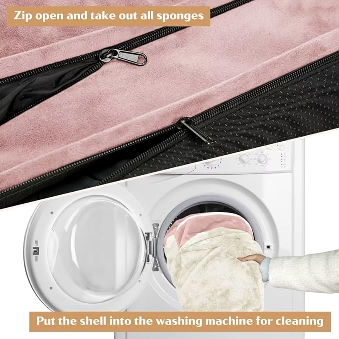 Jumbo Dog Bed, Waterproof Orthopedic Dog Bed, Jumbo Breed Dog Bed for Extra Large Dogs, PV Washable Dog Sofa Bed with Removable Cover & Non-Slip Bottom(Jumbo,Pink)