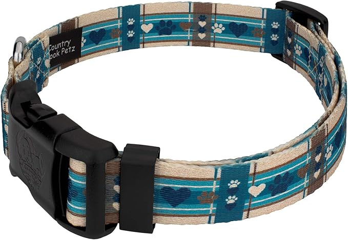 Country Brook Petz - Deluxe Puppy Picnic Dog Collar - Made in The U.S.A. - Plaid and Argyle Collection Featuring Charming Designs (1/2 Inch, Extra Small)