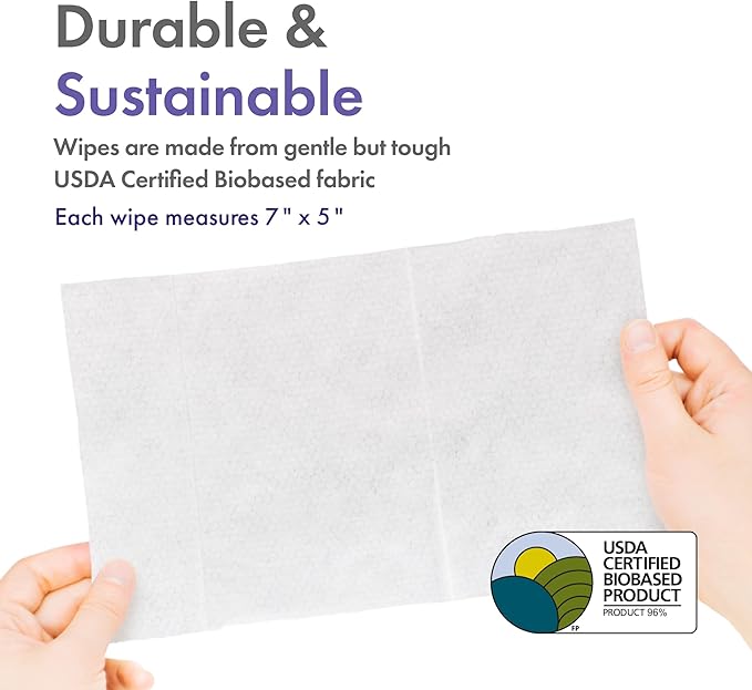 Petkin Plant-Based EarWipes, 80 Wipes - Biobased & Sustainable Pet Ear Wipes for Dogs & Cats - Cleans Ear Area, Dirt, Odor & Wax - Consciously Cleans & Conditions - Easy to Use - Lavender
