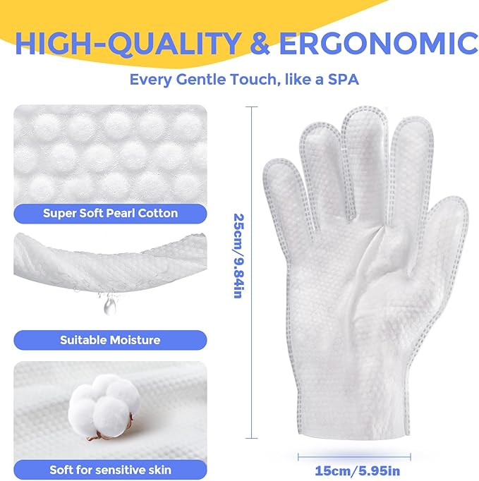 Pet Cleaning Glove Wipes for Dogs & Cats, Hypoallergenic Deodorizing Disposable No-Rinse Grooming Wipes, Wipes, Perfect for Pet Dry Cleaning, Daily Care and Travel, Coconut Scent, 48 pcs