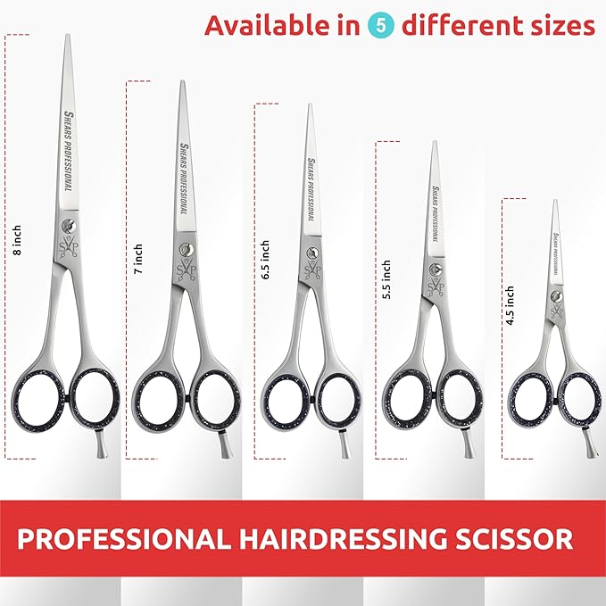 Hair Cutting Scissors, Grooming Scissors 4.5"/5.5"/6.5"/7"/8"/ Hair Cutting Shear Dog/Puppy/Cat Stainless Steel with,Sharp Edge Blades, Dog Grooming Scissors Perfect for Barber & Dog Groomer
