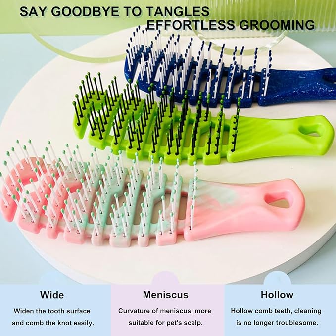 Ridge Design Puppy Brush, Soft Bristle Gentle Grooming Tool, Pet Hair Care, Suitable Small Dog : Yorkie, Maltese, Shih Tzu, Maltipoo (Brown)