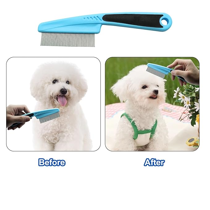 Dog Bath Brush,Cuteabc 2Pcs Cat Grooming Comb Set Included Scrub Brush for Dogs Bath and Pet Steel Combs,silicone pet brush,dog bath brush scrubber and Comb Multipurpose Tools for Cat Dogs Grooming