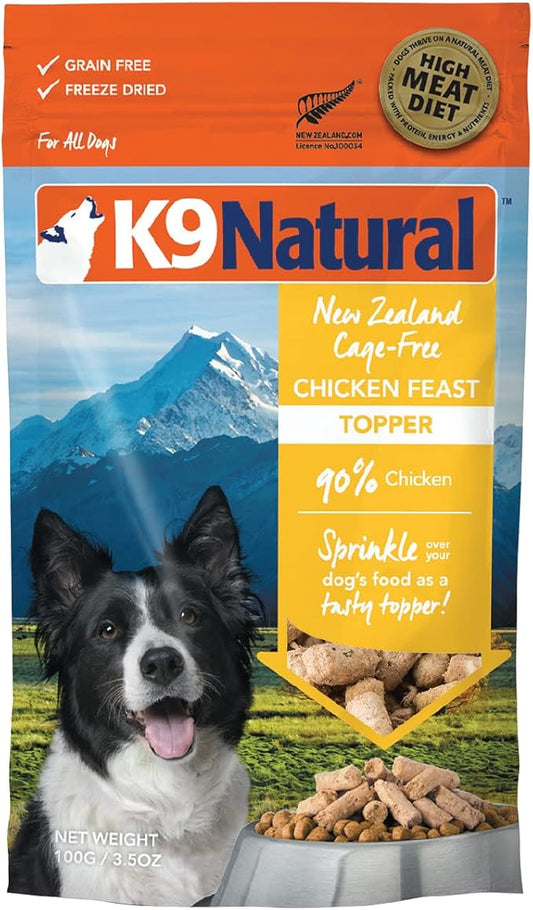 K9 Natural - Grain Free Freeze Dried Dog Food Topper - Chicken, 3.5oz