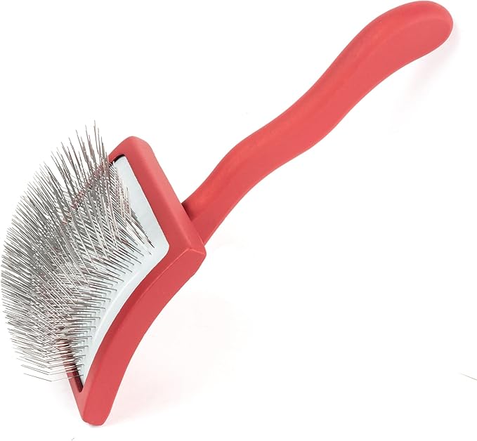 Long Pin Slicker Brush for Dogs (Goldendoodles, Labradoodles, Poodles) and Long Hair cat, Best Grooming Brush for Small Animals ,for Grooming Pet Hair, Beech Wood