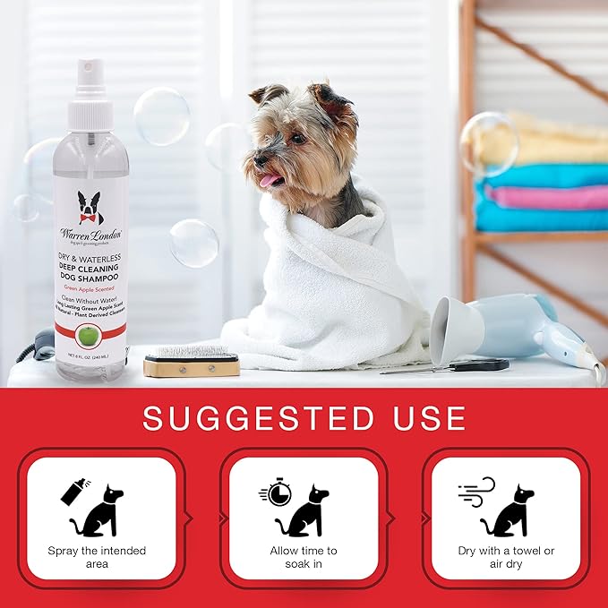 Warren London Dry & Waterless Shampoo for Dogs, 8 fl. oz.