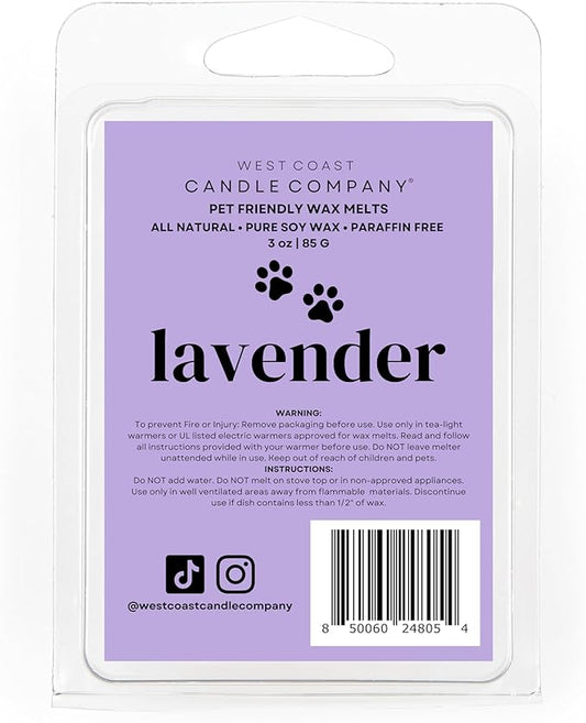 Pet Friendly Wax Melts | Pet Safe Wax Melts | All Natural Dog Safe Wax Melts | Non-Toxic Wax Melts | Pet Odor Eliminator | Pure Soy Wax Melts | Veterinarian Approved (Lavender)