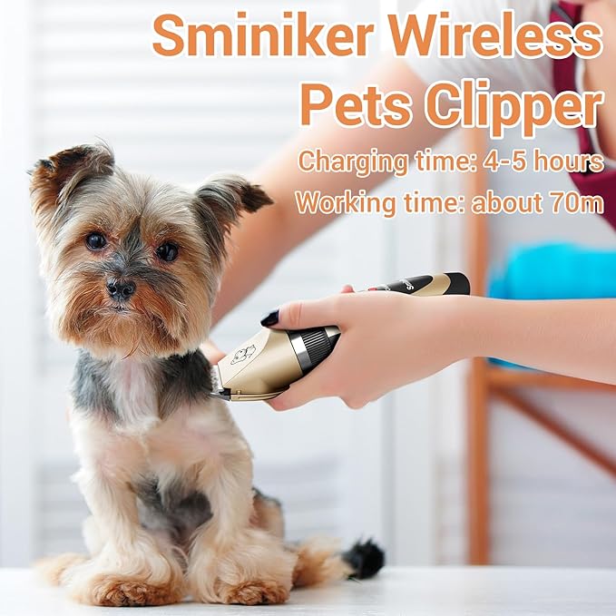 Rechargeable Cordless Dogs Cats Horse Grooming Clippers - Professional Pet Hair Clippers with Comb Guides for Dogs Cats Horses and Other House Animals Pet Grooming Kit
