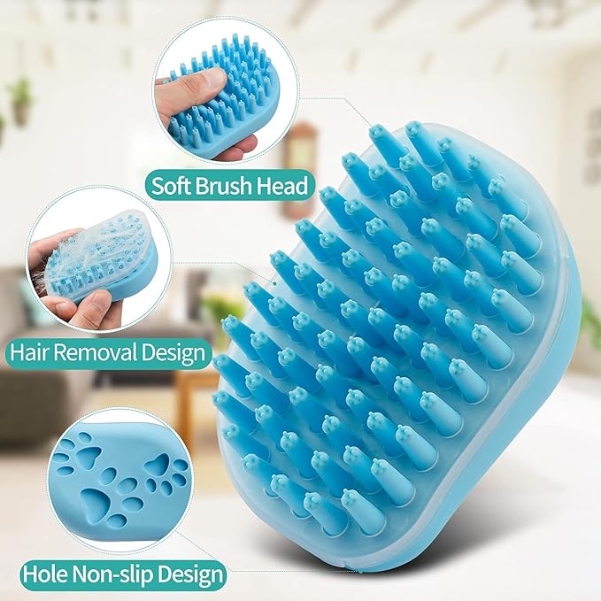 Pet Shampoo Brush, Long Hair, cat Shampoo Brush, Bath Dog Shampoo Brush, Dog Brush, cat Brush