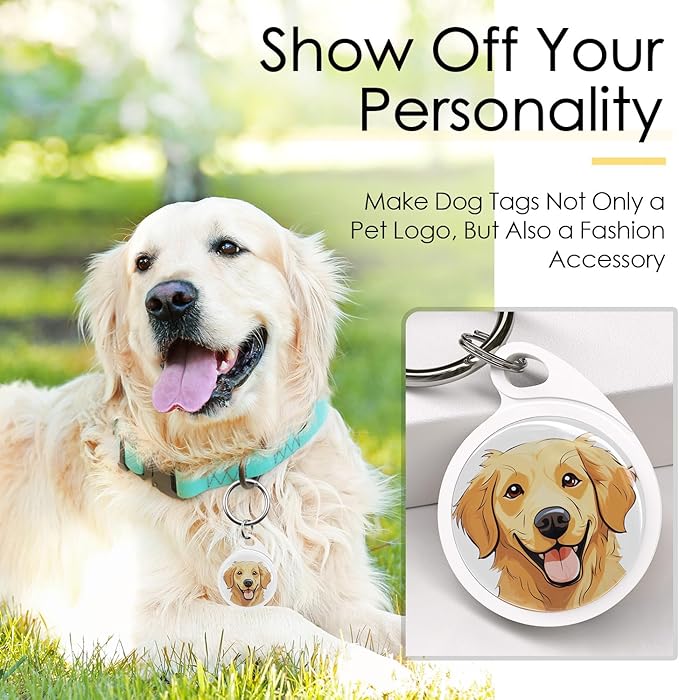 QR Code Dog Tag, Dog Tags Personalized Silent Pet ID Tag Customizable Free Pet Online Profile, Yorkshire