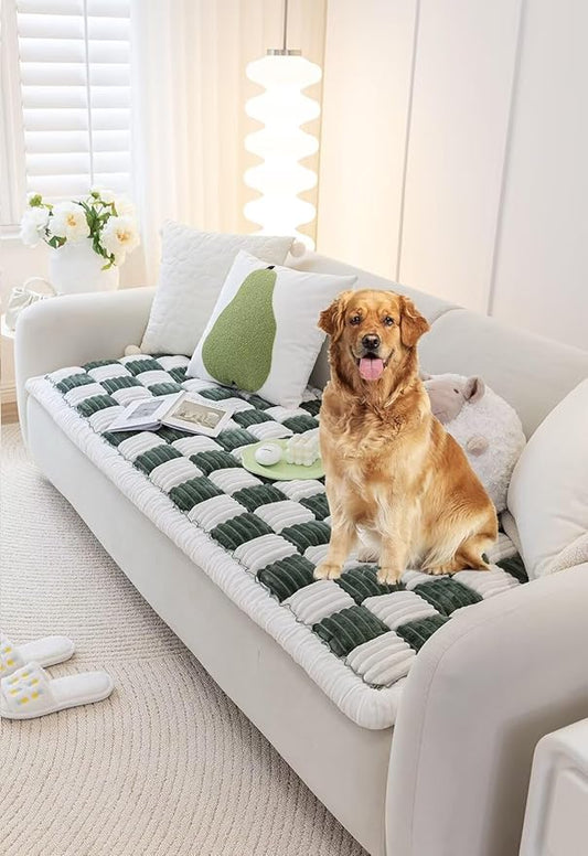 Dog Couch Cover Protector, Dog Couch Coves for Sofa, Couch Cushion for Dogs Washable, Pet Mat Bed Couch Covers for Large Dogs (35.43 x 70.86 inch, Dark Green)