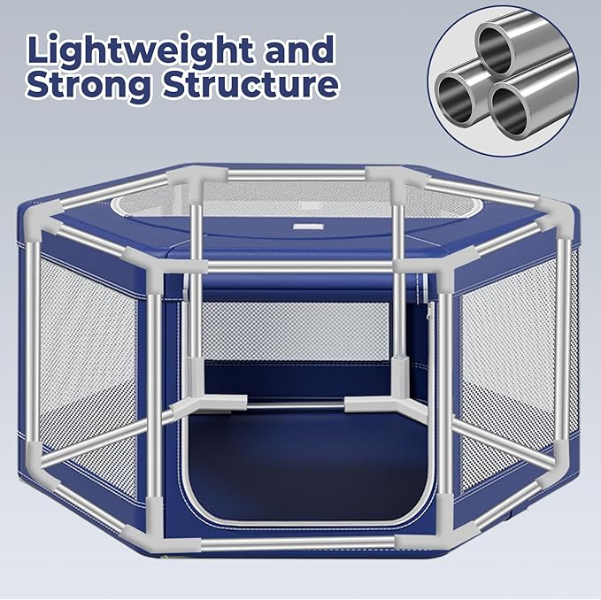 Puppy Playpen,45x45x25.6 Inches Fabric Mesh Dog Playpen,Portable Soft Fence for Dog and Cat, Breathable Exercise Pet Play Pen Indoor/Outdoor,Removable Zipper Top,Tear Resistant Fabric,Safe & Sturdy