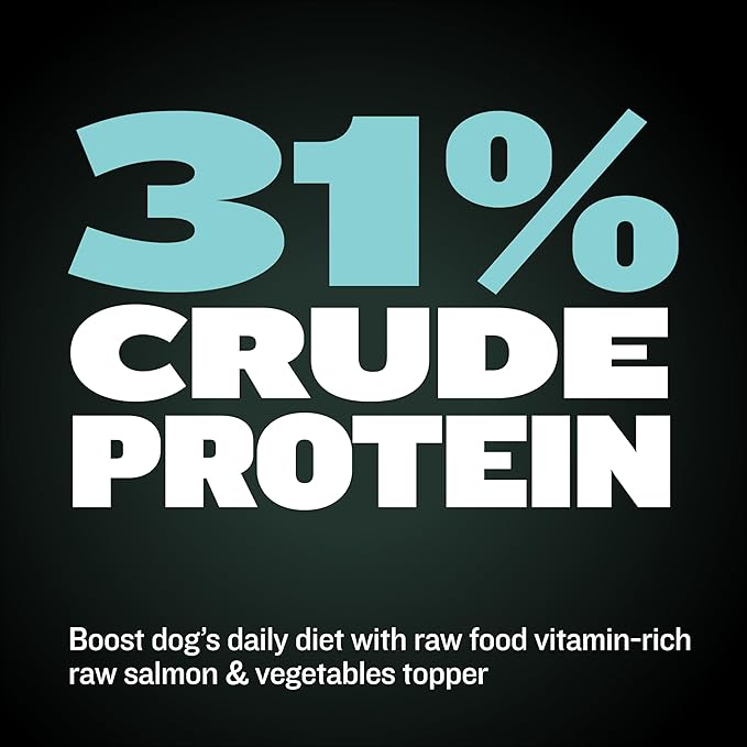 Bully Max Freeze-Dried Raw Dog Food Toppers for Puppies & Adult Dogs - Salmon with Real Fruits & Veggies - Meal Enhancers with Vitamins & Minerals - Feed as Puppy Treat or Dog Meal