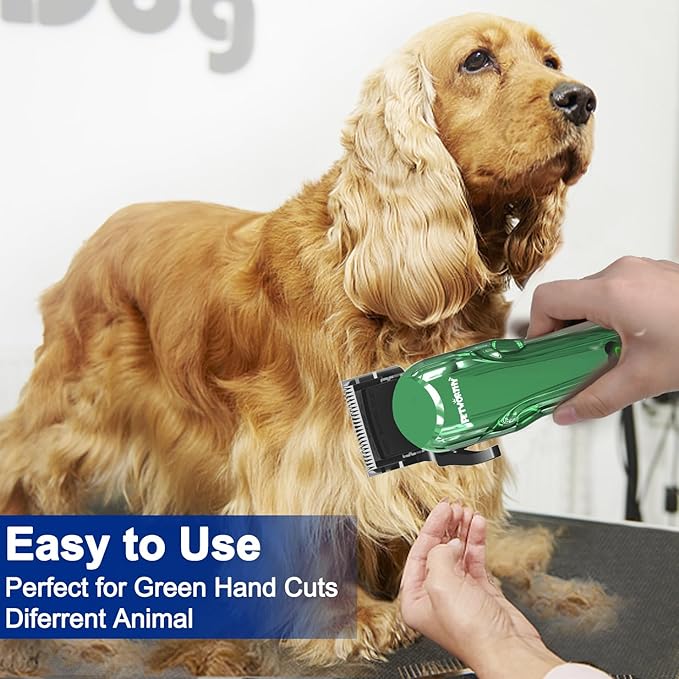 Quiet Dog Grooming Kit - 2000mAh Quiet Dog Grooming Clippers for Heavy Thick Hair Coats Waterproof Rechargeable Cordless Clippers Adjustable Safe and Easy to Clean Home Pet Grooming Tool