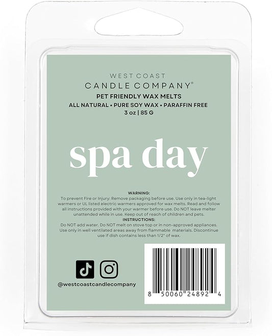 Pet Friendly Wax Melts | Pet Safe Wax Melts | All Natural Dog Safe Wax Melts | Non-Toxic Wax Melts | Pet Odor Eliminator | Pure Soy Wax Melts | Veterinarian Approved (Spa Day)