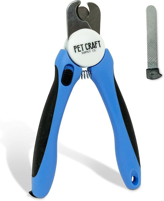 Pet Craft Supply Dog & Cat Pets Nail Clippers and Trimmers - with Safety Guard to Avoid Over Cutting, Bonus Nail File - Essential Puppies Supplies Grooming Kit