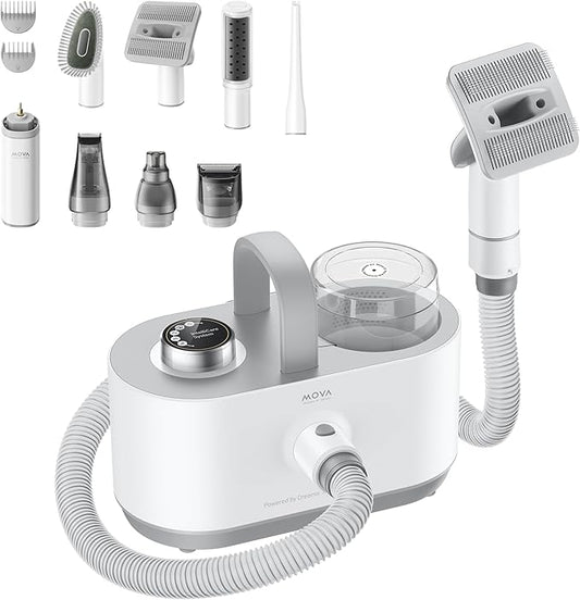 Mova G1 Pro Pet Grooming Kit, 11,000Pa Strong Pet Grooming Vacuum for Pets with Clipper Nail Grinder, 4 Suction Levels Hair Vacuum with 7 Pet Grooming Tools for Shedding and Home Cleaning