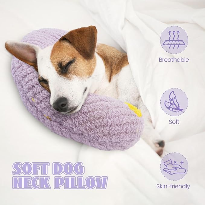 T'CHAQUE Cat Pillow, Dog Neck Pillow Anxiety Relief, Comfort Cat Pillows for Indoor Cats, Ultra Soft Dog Calming Pillow Bed, Half Donut Cuddler Sleeping Improve Pillow Pet for Upper Spine Support