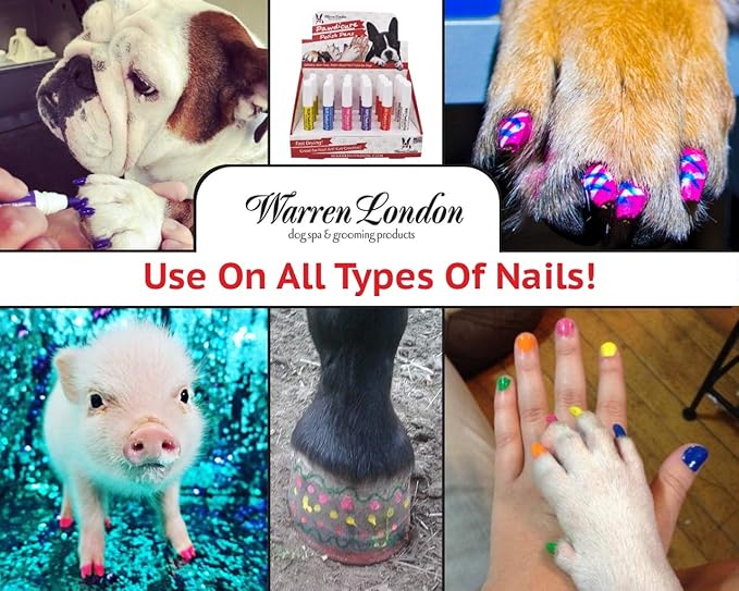 Warren London Pawdicure Dog Nail Polish Pens | Made in USA | Quick Dry, Low Odor, Non-Toxic Dog Accessories | Ideal for Dog Birthday, Dog Costume | Dries in Under 1 Minute | 13 Colors | Pink