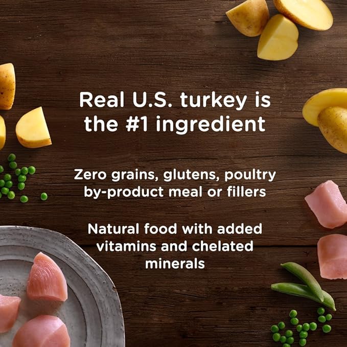 Rachael Ray Nutrish Zero Grain Natural Dry Dog Food, Turkey & Potato Recipe, 6 Pounds, Grain Free