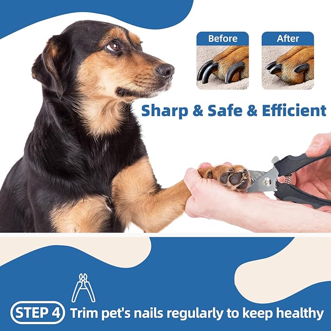 Dog Brush for Shedding,7 PCS Dog Grooming Brush Kit to De-fur,Dog Hair Slicker Deshedding Brush with Undercoat Rake Comb Bath Brush&Nail Clipper for Grooming Short Long Haired Dogs Cats Blue