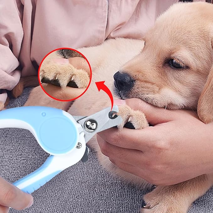 Pet Nail Clippers, Dog Nail Trimmers with Safety Guard to Avoid Excessive Cutting Nails, Dog Grooming Clippers has a Variety of Colors Suitable for Dogs, Cats and Other Pets(Blue)