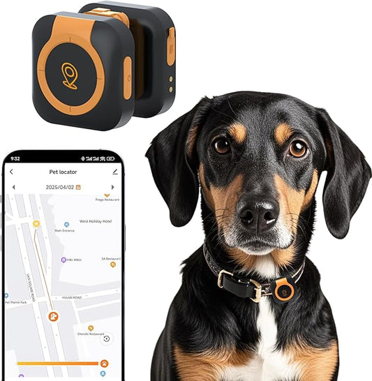 GPS Tracker Health Monitoring for Dogs, GPS Location & Smart Pet Activity Tracker, Works with Any Collar (Android and iOS Universal)