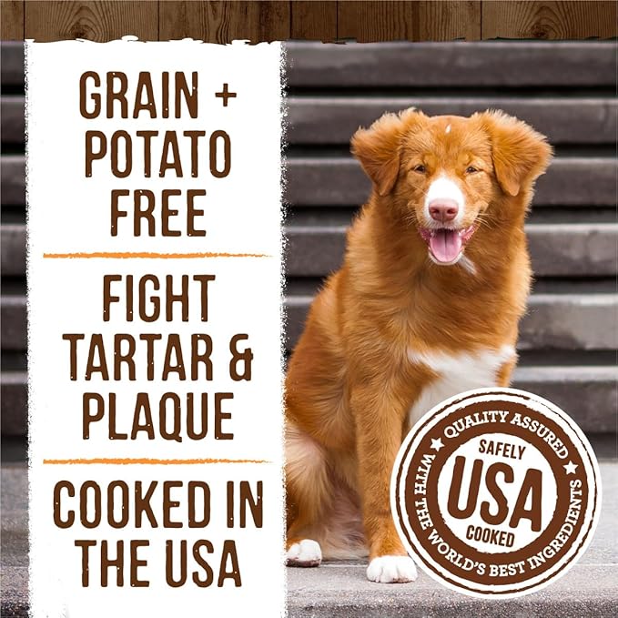 Merrick Fresh Kisses Natural Dental Chews, Treats Infused with Pumpkin and Cinnamon for Medium Dogs 25-50 Lbs - 5 oz. Pouch (Pack of 2)