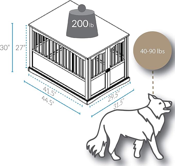 Casual Home Wooden Pet Crate, End Table, Extra Large, New Espresso