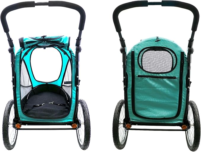 PETIQUE Trailblazer Jogger, Dog Cart for Medium Size Pets, Ventilated Pet Stroller for Cats & Dogs, Turquoise