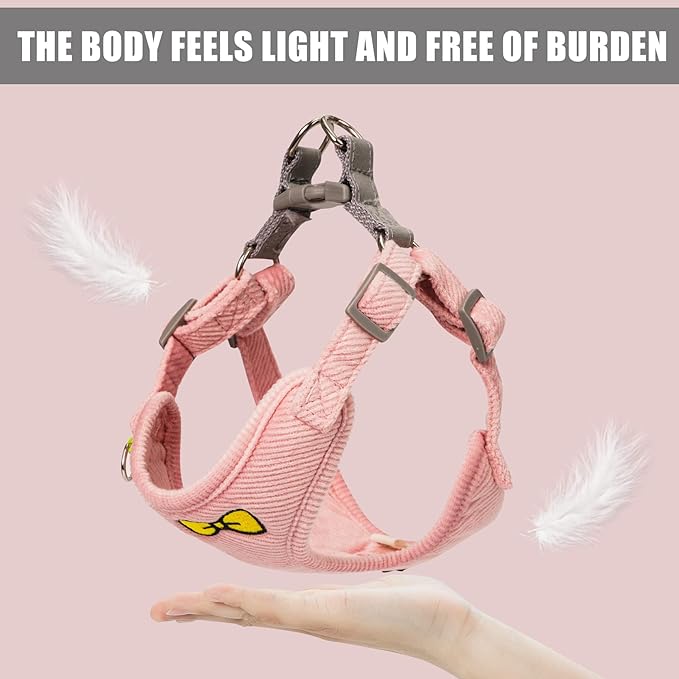 No Pull Dog Harness with Leash Pet Soft Vest Harness and Leash Set Dog Cat No Choke Escape Proof Harness Reflective Step in Harness for Small Medium Dogs Cats (Pink, Large)