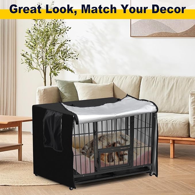 DEROFIT Dog Crate Cover for 25 Inches Wire Cage, 25L x 19W x 20H inch Heavy Duty Lattice Pet Kennel Covers for Small Metal Crate, Heavy Duty Oxford Fabric, Machine Wash