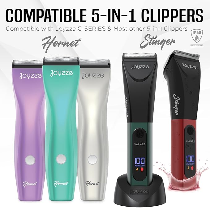 Pet Clipper Comb Set – Stainless Steel Attachments for 5-in-1 Detachable Blades – Guide Combs for Dog & Cat Grooming – Not for A5 Style Clippers