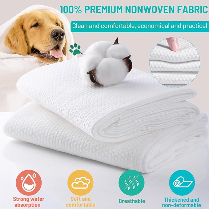 6 Pack Disposable Dog Towel,Soft Large Dog Bath Towels Made of Microfiber for Drying Dogs,Cats (6)