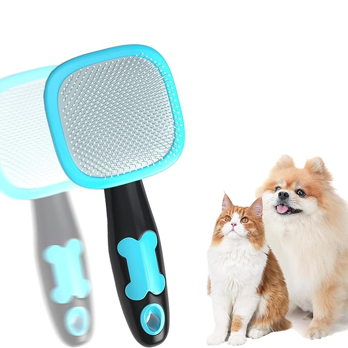 Pet Grooming Brush, Dog and Cat Hair Brush, Blue, Plastic, 4.8 Ounce, Small, All Ages, Unisex, Cats, Dogs