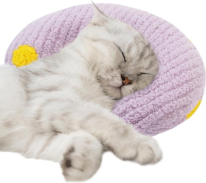 T'CHAQUE Cat Pillow, Dog Neck Pillow Anxiety Relief, Comfort Cat Pillows for Indoor Cats, Ultra Soft Dog Calming Pillow Bed, Half Donut Cuddler Sleeping Improve Pillow Pet for Upper Spine Support