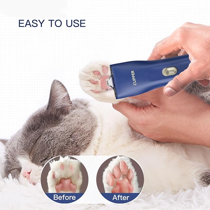 Handy & Powerful Long Lasting Pet Electric Hair Trimmer Kits Waterproof Cordless Rechargeable Grooming Shavers for Small Dogs and Cats