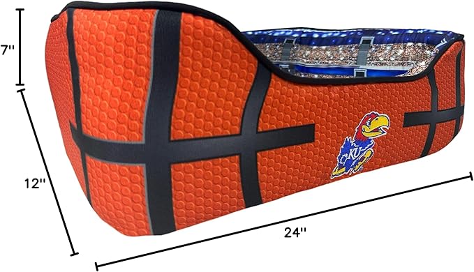NCAA Kansas Jayhawks Stadium Dog Bed, Pet Pillow Bed for Dogs, Sporty Football Dog Bed and Lounge Cushion
